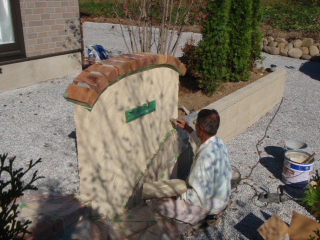 扇仕上げの模様