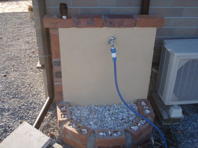 完成した立水栓